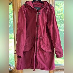 Scotch & Soda Burgundy Hooded Jacket